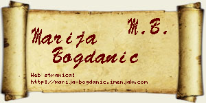 Marija Bogdanić vizit kartica